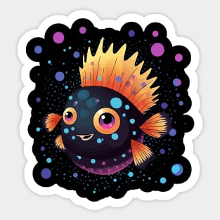 Puffer Fish Valentine Day Sticker